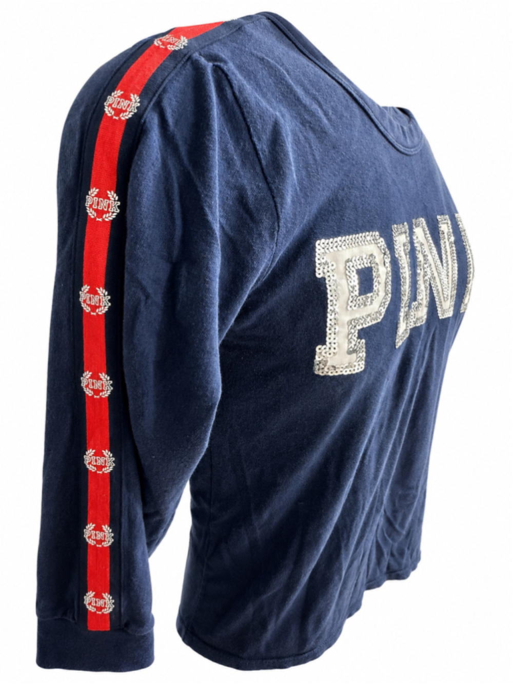 Women's Victoria's Secret PINK Long Sleeve Tee, XS, Navy Blue & Red - Picture 4 of 5